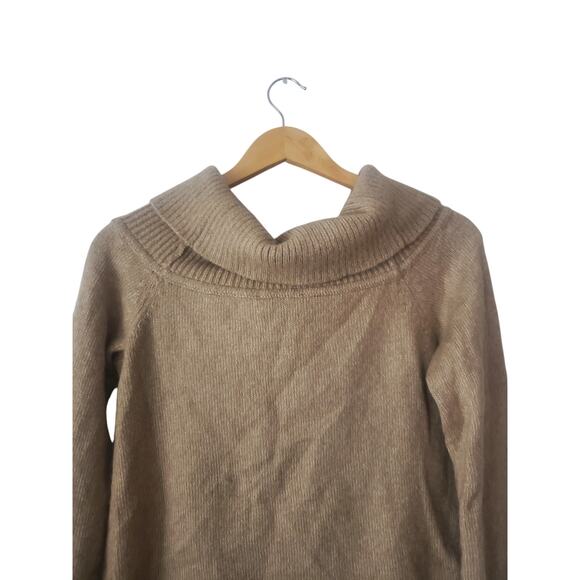& Other Stories Wool & Alpaca Off The Shoulder Cowlneck Sweater Tan Size Medium - Picture 5 of 9